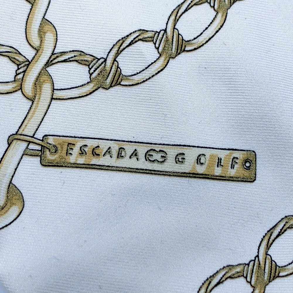 Escada Gold Chainlink Pattern Scarf - Picture 4 of 5